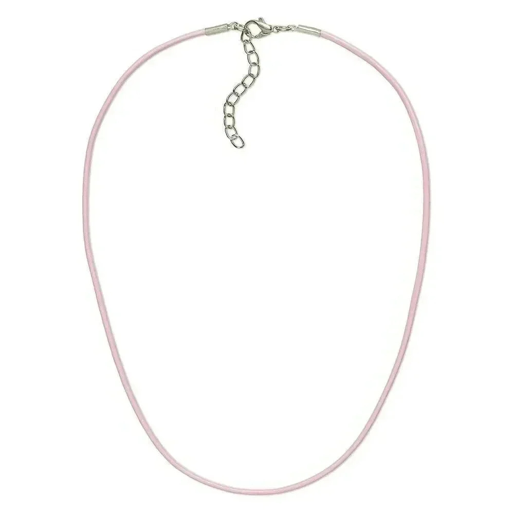 Pink 18" Greek Rolled Genuine Leather Cord Necklace